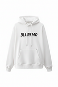 BLUREMO white Premium Logo Hoodie front product view