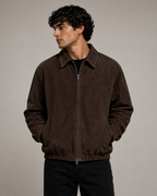 The Maverick – Premium Dark Suede Bomber Jacket - DJ Club