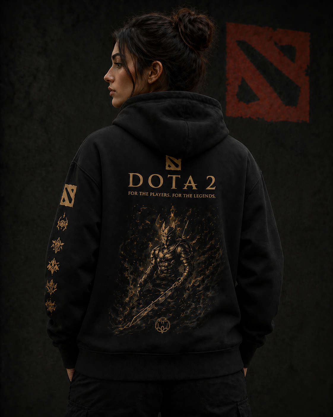 Dota 2 Premium Gold Hoodie — For The Players. For The Legends.