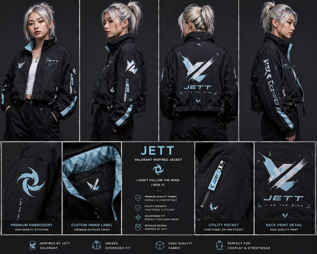 Jett – Valorant Inspired Premium Bomber Jacket