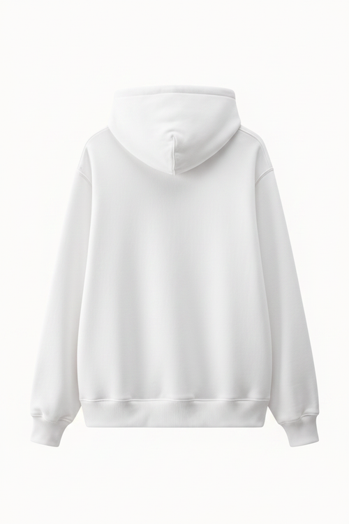 BLUREMO white Premium Logo Hoodie back product view