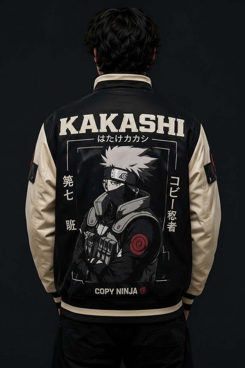 Kakashi Anime Varsity Jacket – Back View