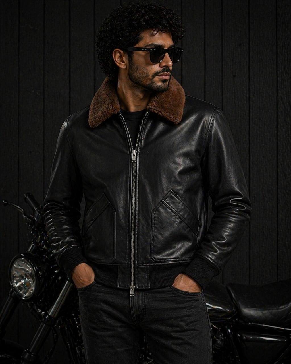 Daniel Jack Shearling Aviator Leather Jacket