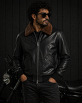 Daniel Jack Shearling Aviator Leather Jacket