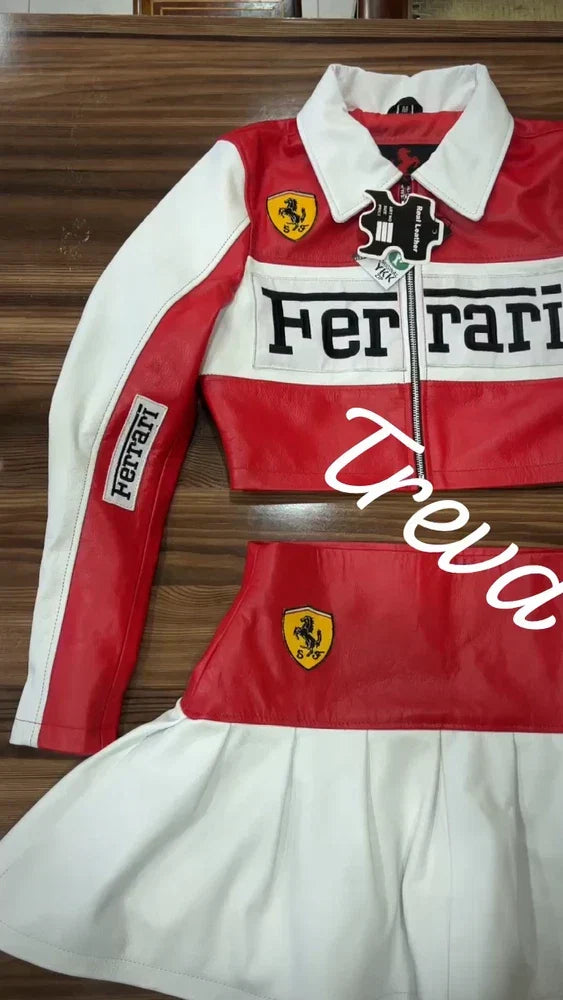 Handmade Women's Leather Skirt Suit – Fashion &amp; Motorsports Premium Quality - Recreated Inspired Edition
