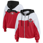 Erin Andrews San Francisco 49ers Color Block Full-Zip Hoodie Recreated Edition