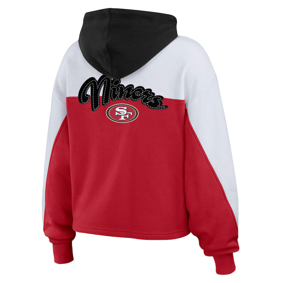 Erin Andrews San Francisco 49ers Color Block Full-Zip Hoodie Recreated Edition