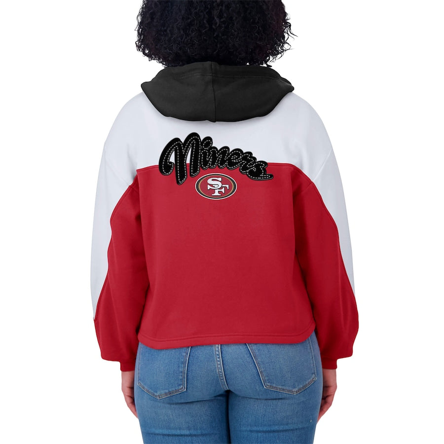 Erin Andrews San Francisco 49ers Color Block Full-Zip Hoodie Recreated Edition